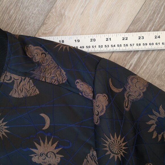 Scotch & Soda Amsterdam Jacquard Bomber Jacket Size XXL Navy Gold Moon Stars - Picture 13 of 16
